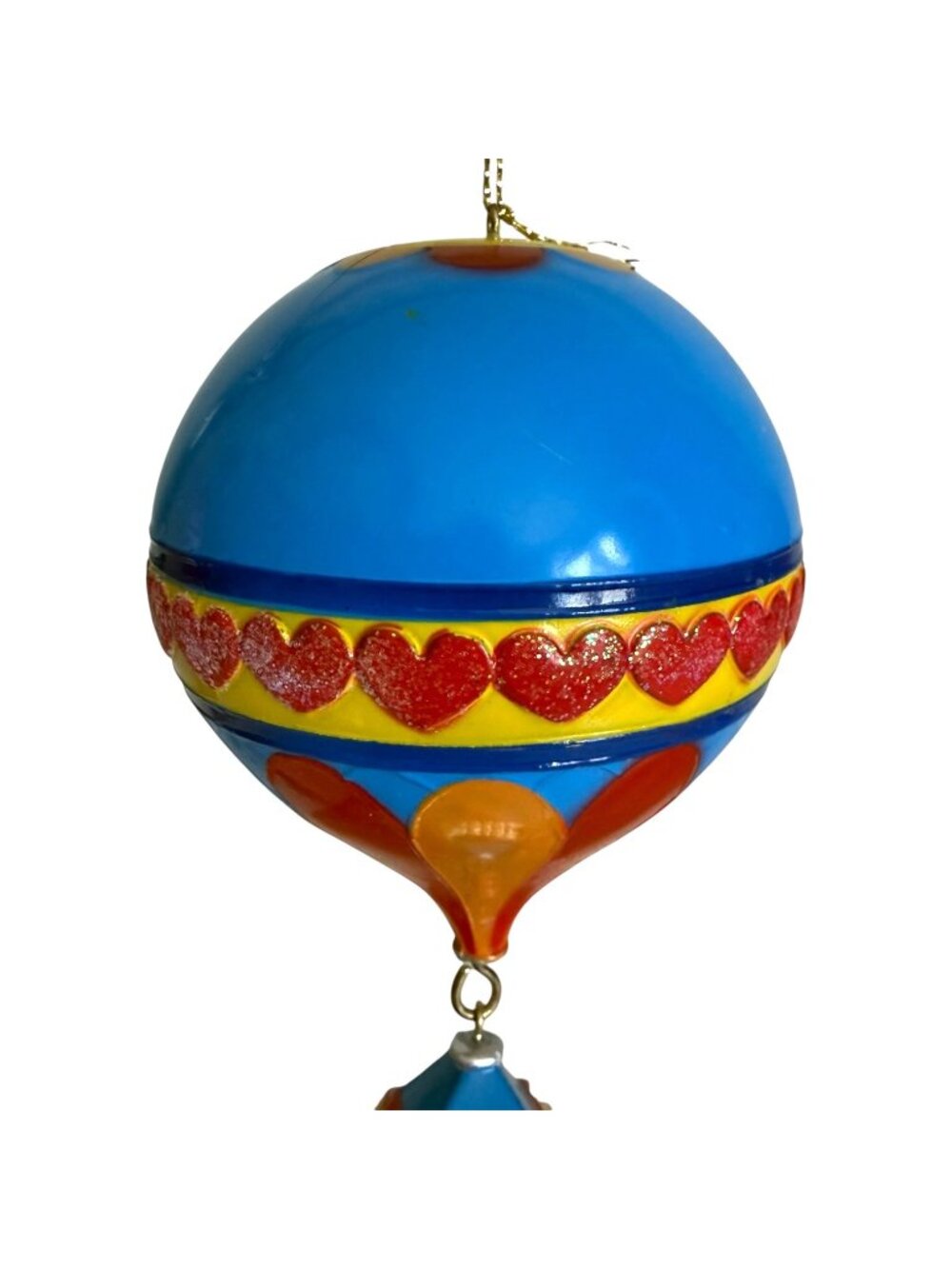 2 Kurt Adler Hot Air Balloon Christmas Ornaments Inspirational Words Plastic VTG - Picture 3 of 10
